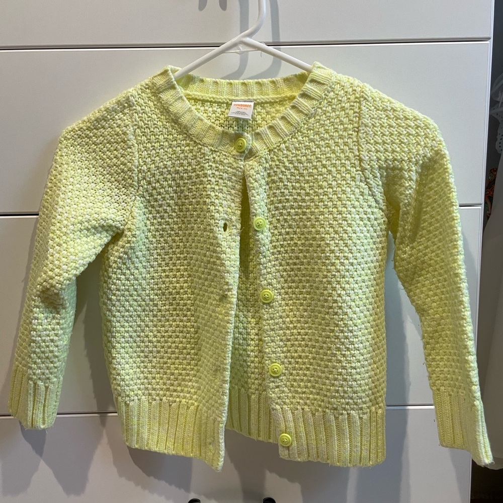 Yellow Knit Cardigan Sweater